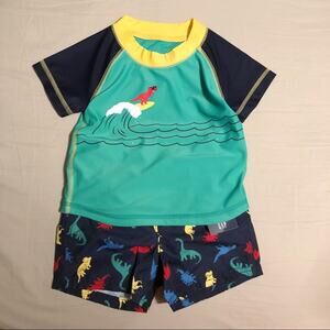 NWT Gap 12-18 Months Dinosaur Rash Guard Bathing Suit Set